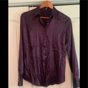 Plum Ann Taylor Silk Top size 6